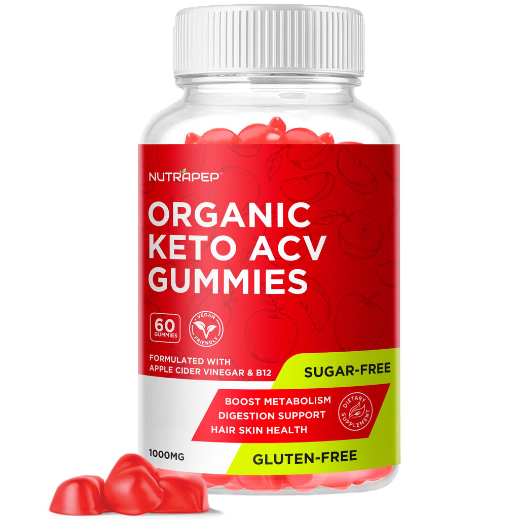 Organic Keto ACV Gummies - Gluten-Free & Sugar-Free Apple Cider Vinegar Supplement